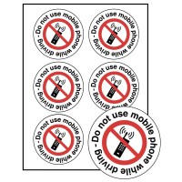 Do not use Mobile Phone while Driving Labels