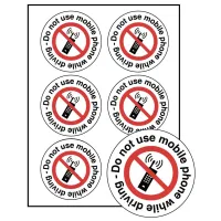 Do not use Mobile Phone while Driving Labels