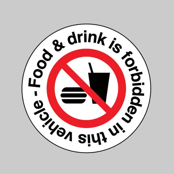 Food and Drink is Forbidden in this Vehicle Labels