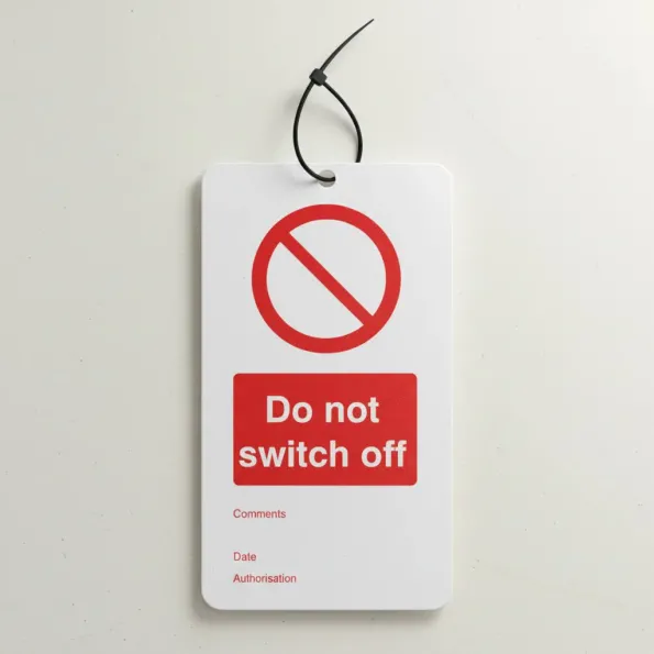 Do Not Switch Off - Double Sided Tags (Pack of 10)