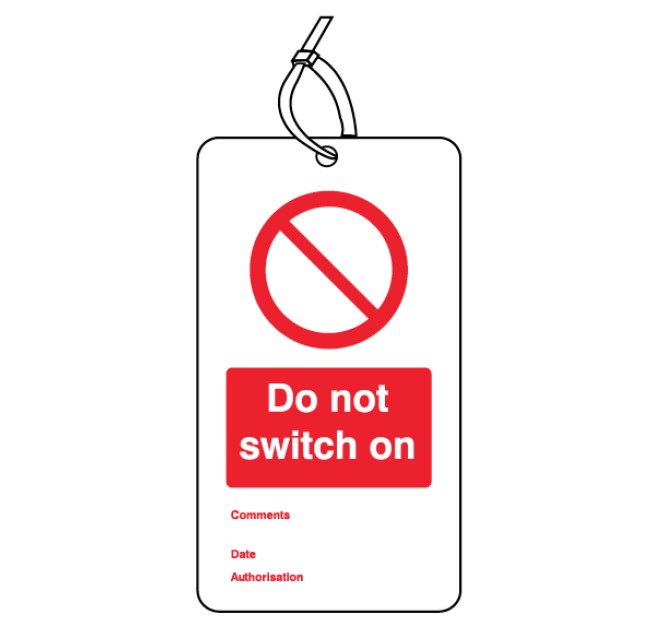 Do Not Switch On - Double Sided Safety Tag (Pack of 10)