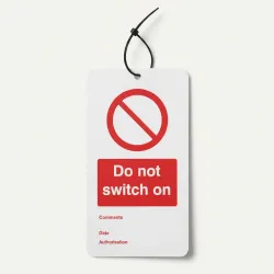 Do Not Switch On - Double Sided Safety Tag (Pack of 10)