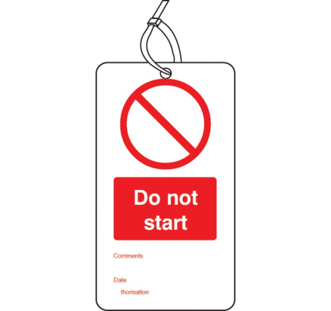 Do Not Start - Double Sided Tags (Pack of 10)