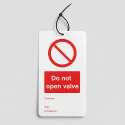Do Not Open Valve - Double Sided Tags (Pack of 10)