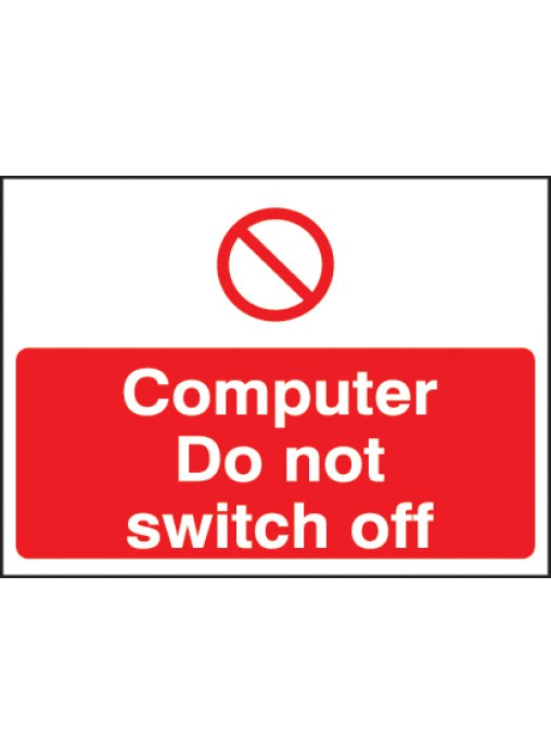 Computer Do Not Switch Off Label - 35 x 25mm