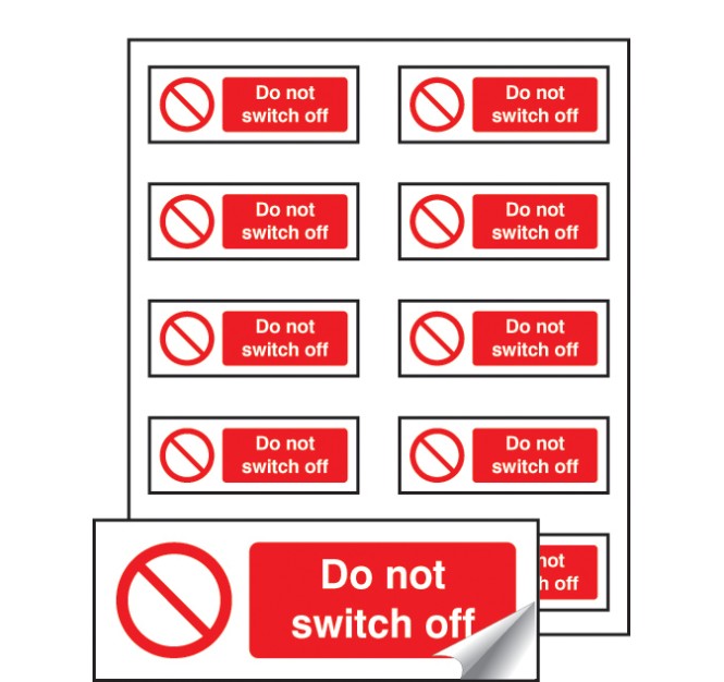 Do Not Switch Off Labels (Pack of 10)
