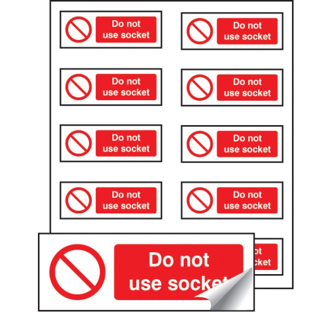 Do Not Use Socket Labels (Sheet of 10)