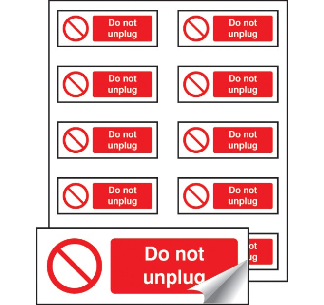 Do Not Unplug Labels (Sheet of 10)