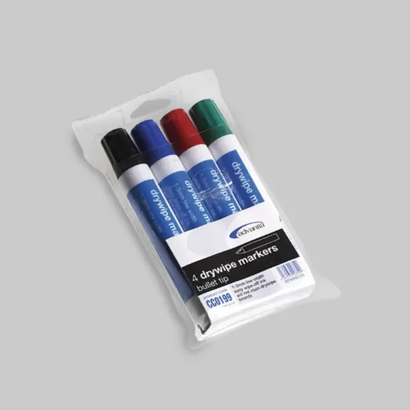 Dry Wipe Markers (Pack of 4 Colours)