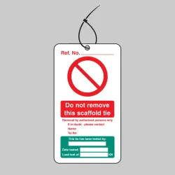 Scaffold Tie Test - Double Sided Tags (Pack of 10)