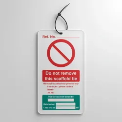 Scaffold Tie Test - Double Sided Tags (Pack of 10)