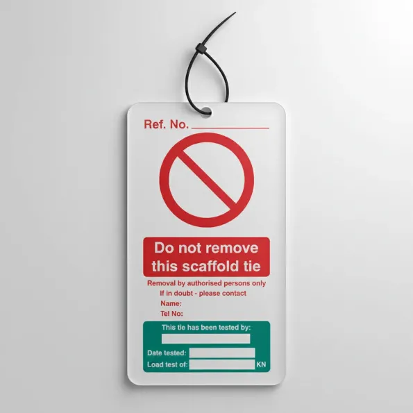 Scaffold Tie Test - Double Sided Tags (Pack of 10)