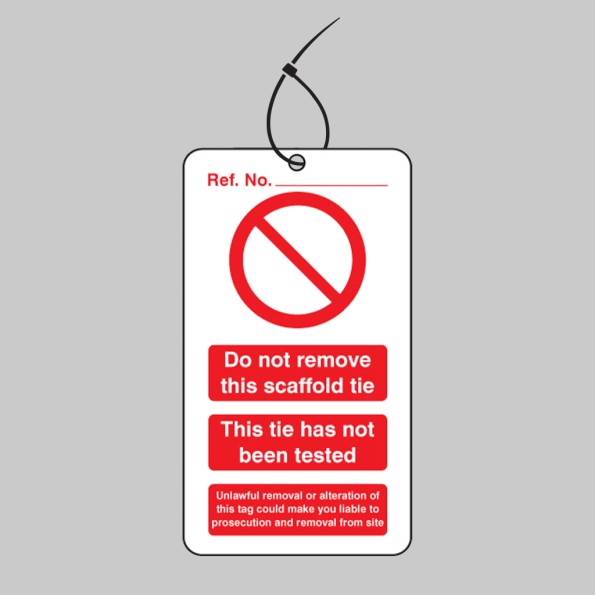 Scaffold Tie Do Not Remove - Double Sided Tags (Pack of 10)