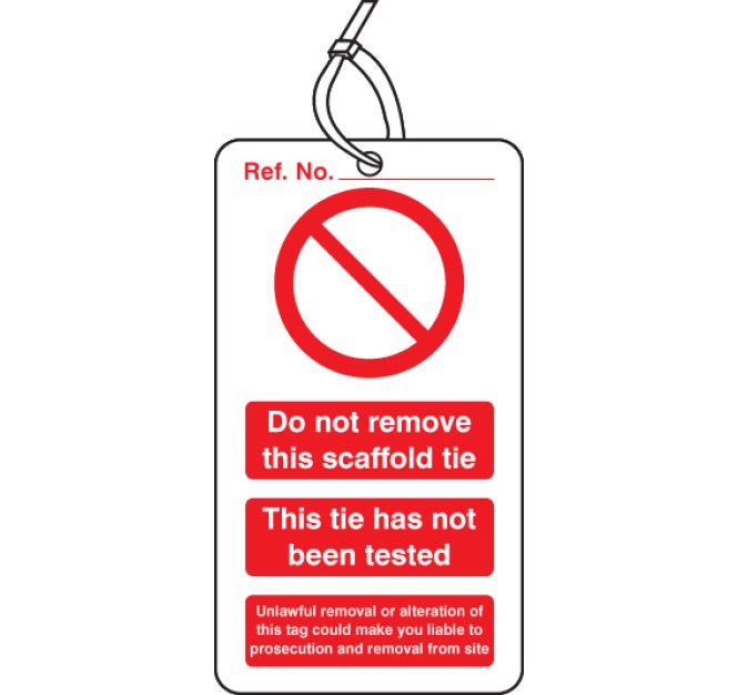 Scaffold Tie Do Not Remove - Double Sided Tags (Pack of 10)