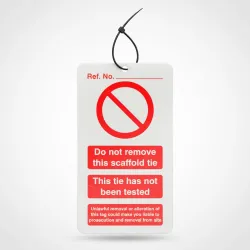 Scaffold Tie Do Not Remove - Double Sided Tags (Pack of 10)