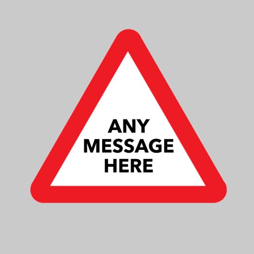 Custom Reflective Fold Up Triangle with Supplementary Text