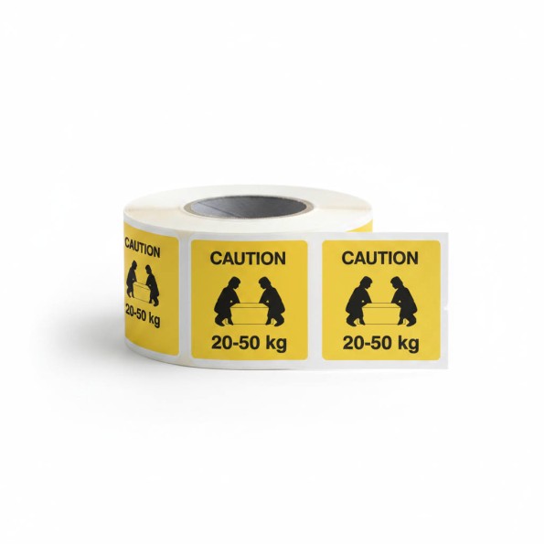 Caution - 20-50kg Labels (Roll of 500)