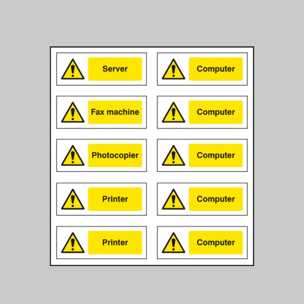Office Labels (Various Machinery) (Sheet of 10)