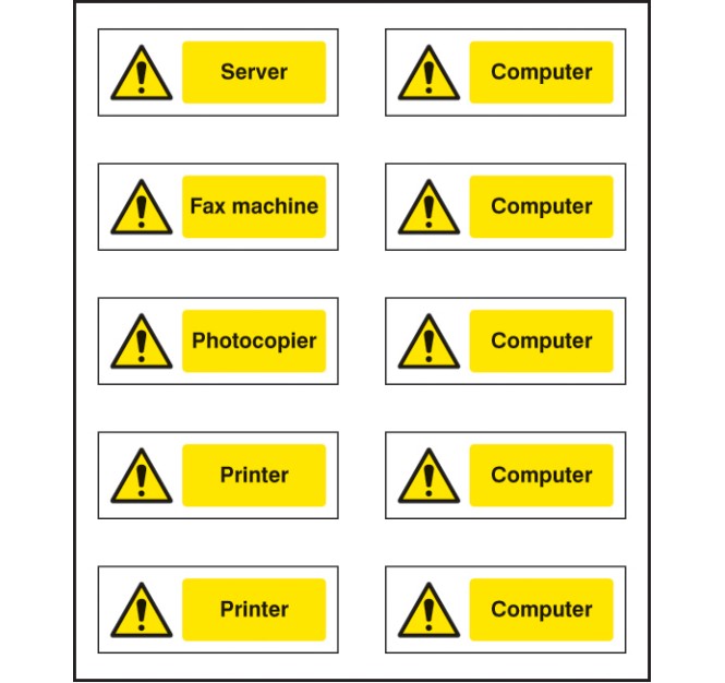 Office Labels (Various Machinery) (Sheet of 10)