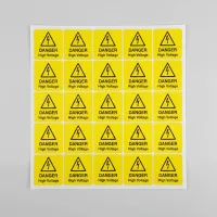 Danger - High Voltage Labels Danger - High Voltage Labels