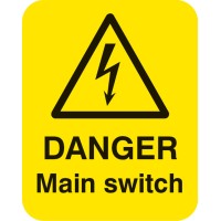Danger - Main Switch Labels