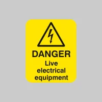 Danger - Live Electrical Equipment Labels