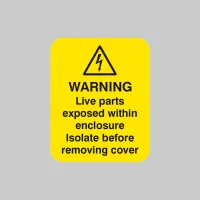 Warning - Live Parts within Enclosure Labels Warning - Live Parts within Enclosure Labels
