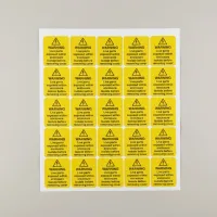 Warning - Live Parts within Enclosure Labels Warning - Live Parts within Enclosure Labels