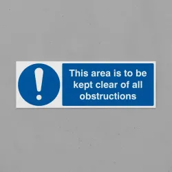 This Area Is to be Kept Clear of All Obstructions This Area Is to be Kept Clear of All Obstructions