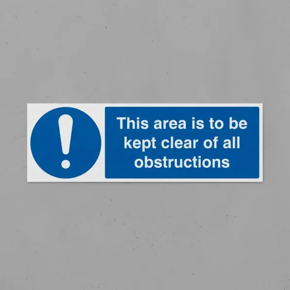 This Area Is to be Kept Clear of All Obstructions This Area Is to be Kept Clear of All Obstructions