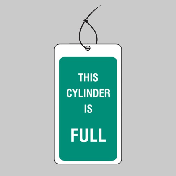This Cylinder Is Full - Safety Tag (Pack of 10)