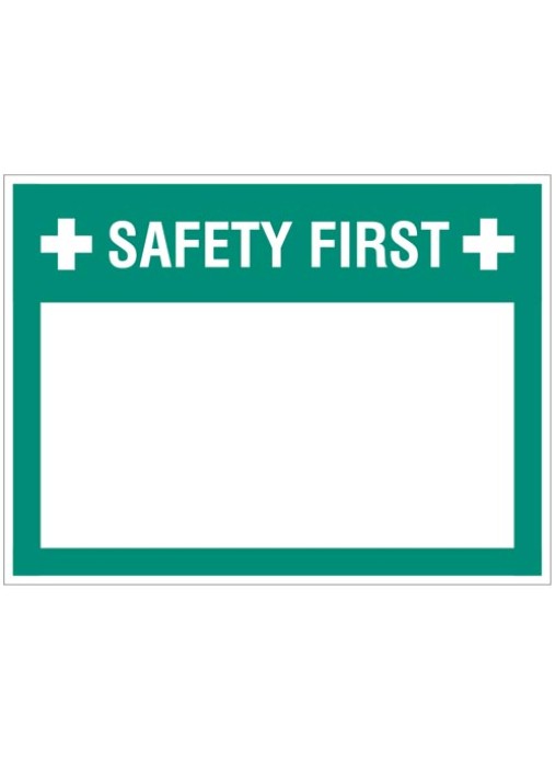 Large Wipe Clean Board "Safety First (Write your Message)"