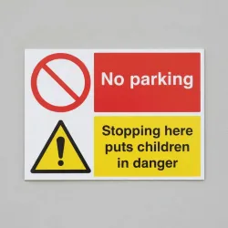 No Parking - Stopping Here Puts Children in Danger