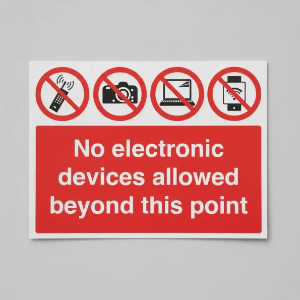 No Electronic Devices Allowed Beyond this Point 