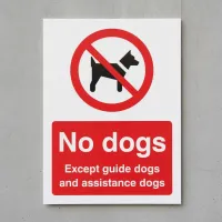 No Dogs - Except Guide Dogs and Assistance Dogs No Dogs - Except Guide Dogs and Assistance Dogs