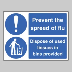 Prevent the Spread of Flu - Dispose of Used Tissues in Bins Provided