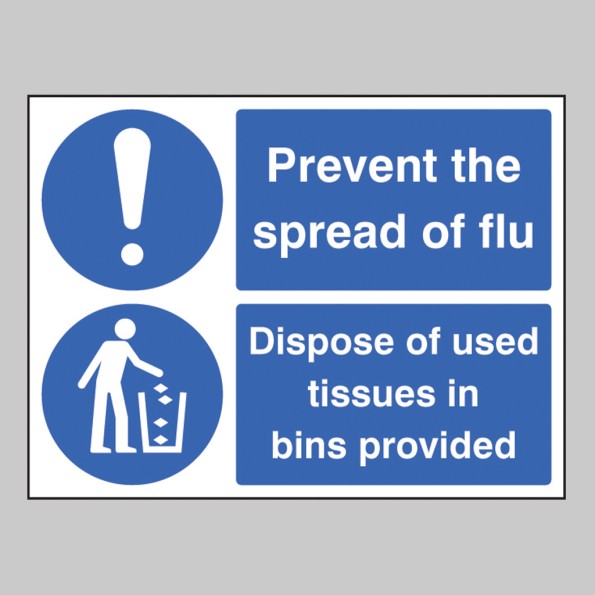 Prevent the Spread of Flu - Dispose of Used Tissues in Bins Provided