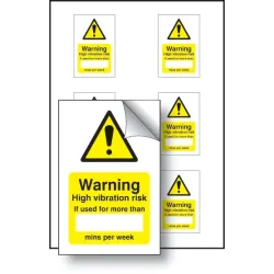 High Vibration Risk If Used - Labels (Sheet of 6)