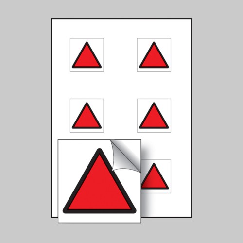 Red Triangle Vibration - Labels (Sheet of 6)
