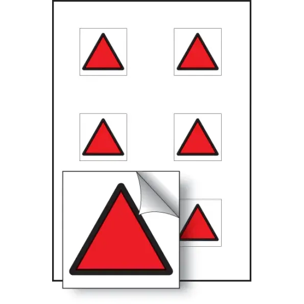 Red Triangle Vibration - Labels (Sheet of 6)