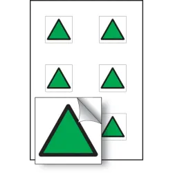Green Triangle Vibration Labels (Sheet of 6)