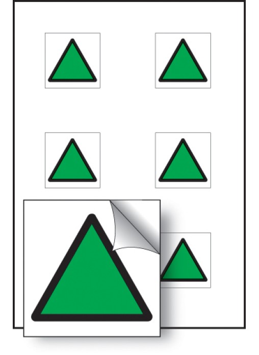 6 x Green Triangle Vibration Safety 25 x 25mm