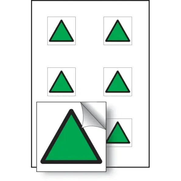 Green Triangle Vibration Labels (Sheet of 6)