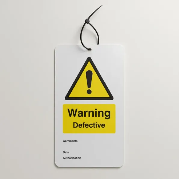 Warning - Defective - Double Sided Safety Tags (Pack of 10) Warning - Defective - Double Sided Safety Tags (Pack of 10)