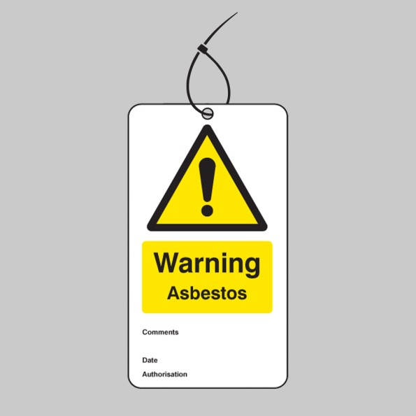 Warning - Asbestos - Double Sided Safety Tags (Pack of 10)