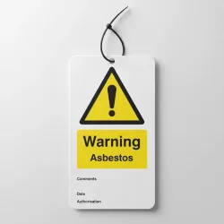 Warning - Asbestos - Double Sided Safety Tags (Pack of 10) Warning - Asbestos - Double Sided Safety Tags (Pack of 10)