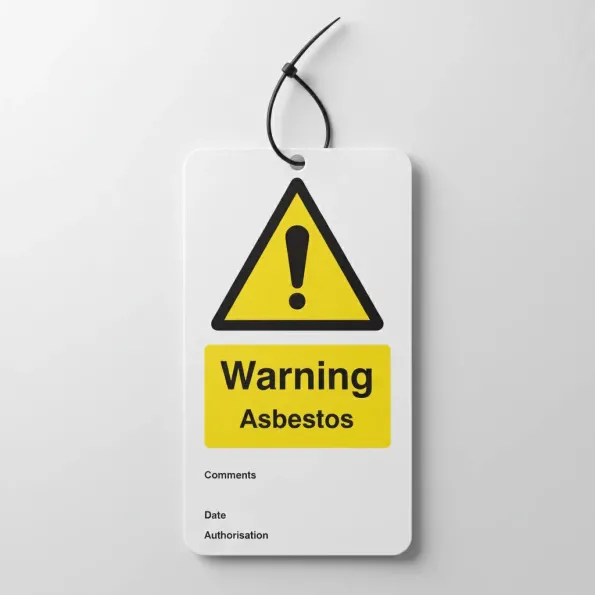 Warning - Asbestos - Double Sided Safety Tags (Pack of 10) Warning - Asbestos - Double Sided Safety Tags (Pack of 10)