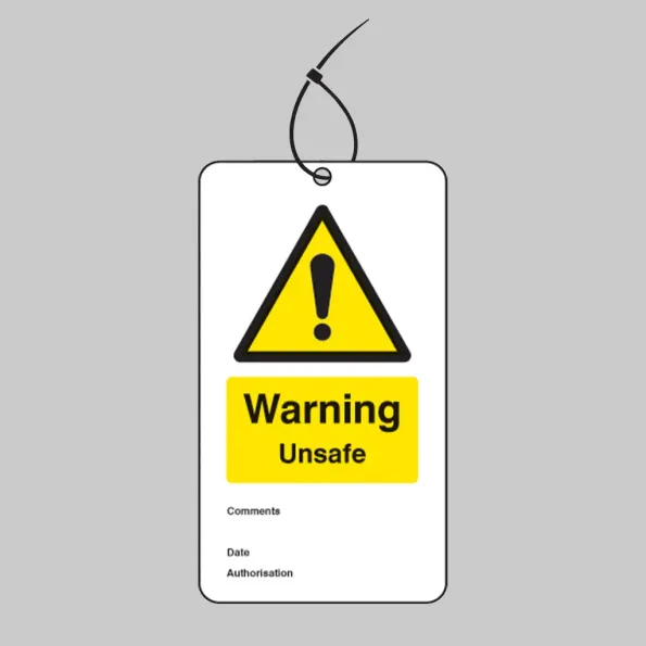 Warning - Unsafe - Double Sided Safety Tags (Pack of 10)