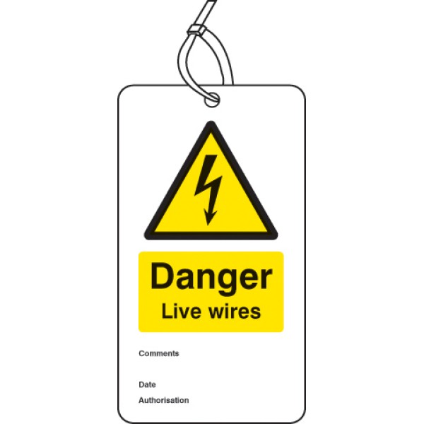 Danger - Live Wires - Double Sided Safety Tag