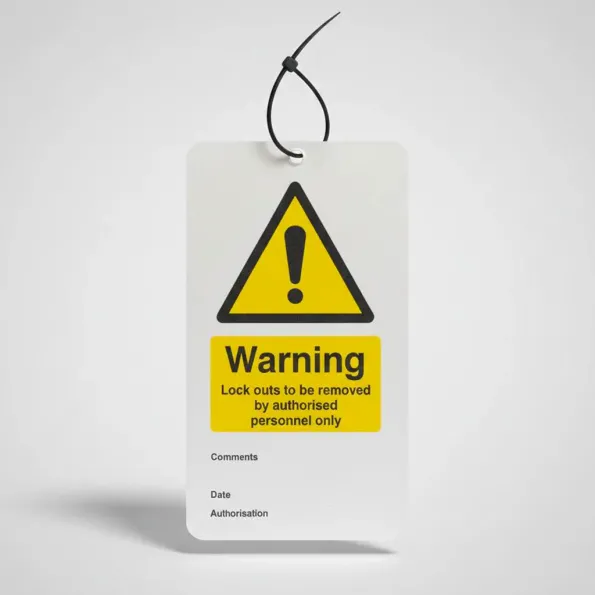 Warning - Lockout to be Removed Etc.. - Double Sided Safety Tags (Pack of 10) Warning - Lockout to be Removed Etc.. - Double Sided Safety Tags (Pack of 10)